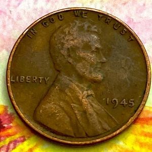 Vintage 1945 NO MINT MARK WHEAT ONE CENT